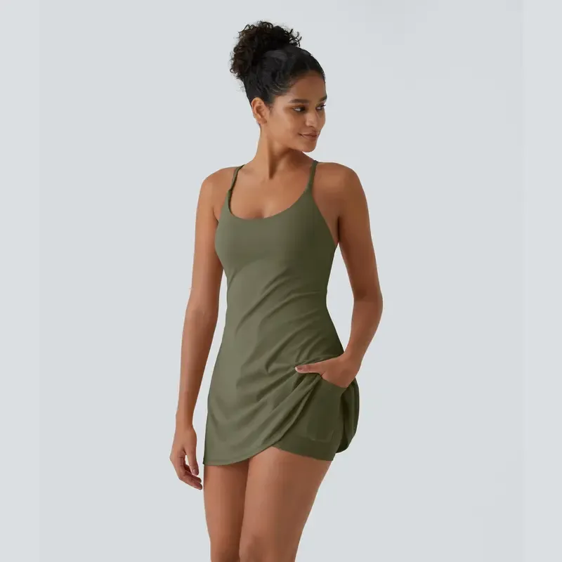Backless Suede Sports Dress