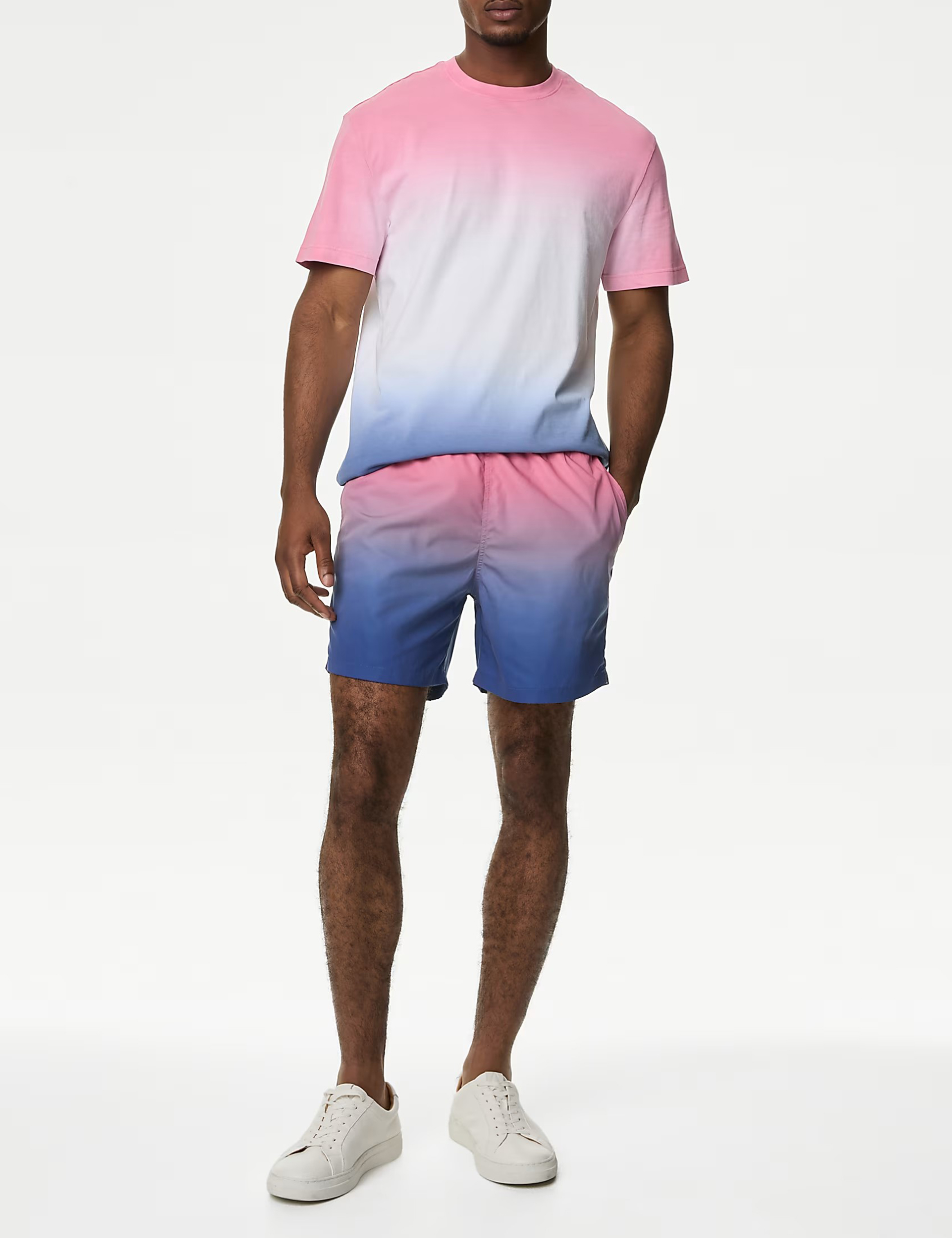 Pink Blue Gradient Short Sleeve T-Shirt