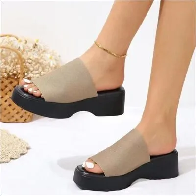 Open Toe Platform Cloth Sandals