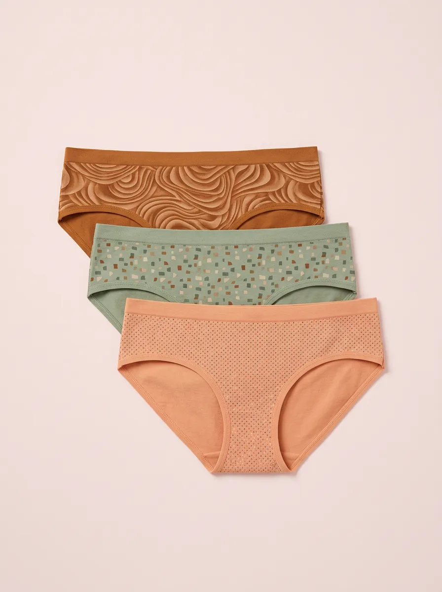 Women's Abstract Swirl Geometric Dot Print 3-Pack Panties