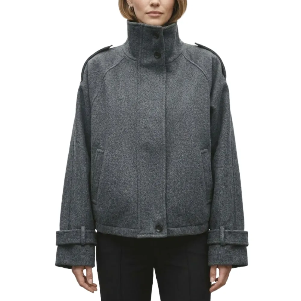 Funnel Neck Oversized Wool Coat