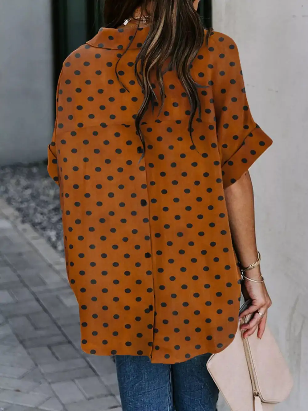 Collared Neck Half Sleeve Shirt Plus