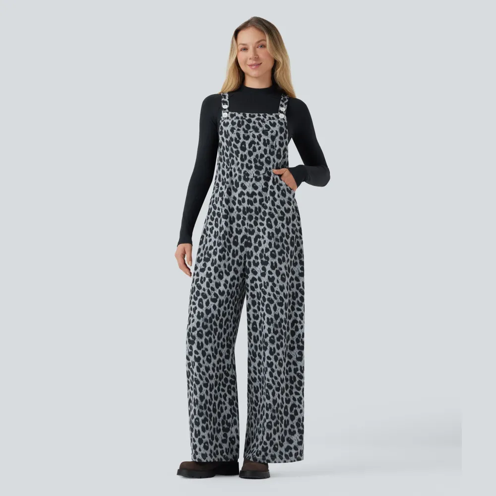 🔥Leopard Print Casual Overalls (With Pockets)