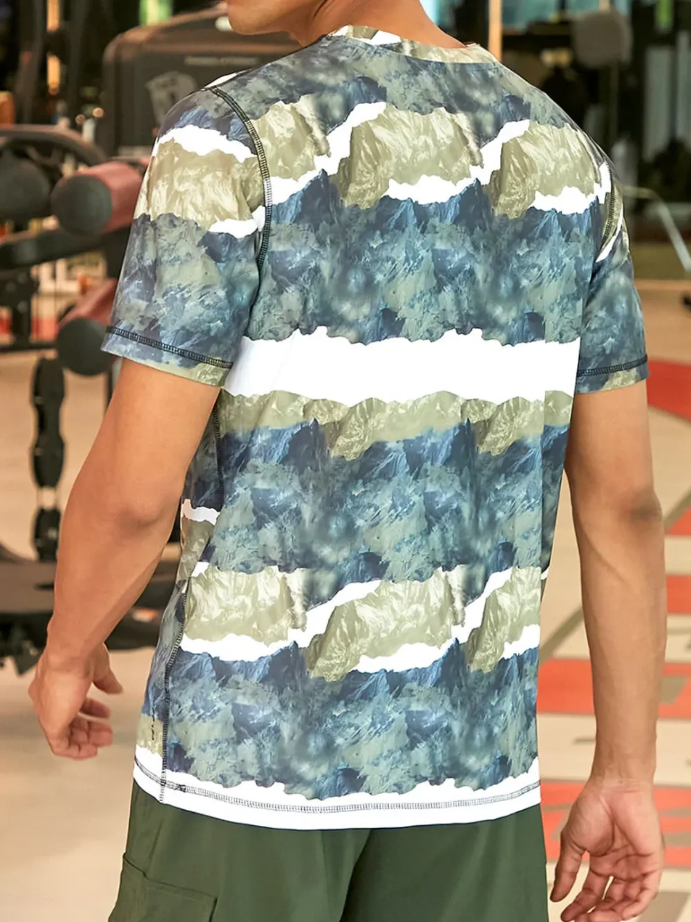 Camouflage Striped Athletic T-Shirt