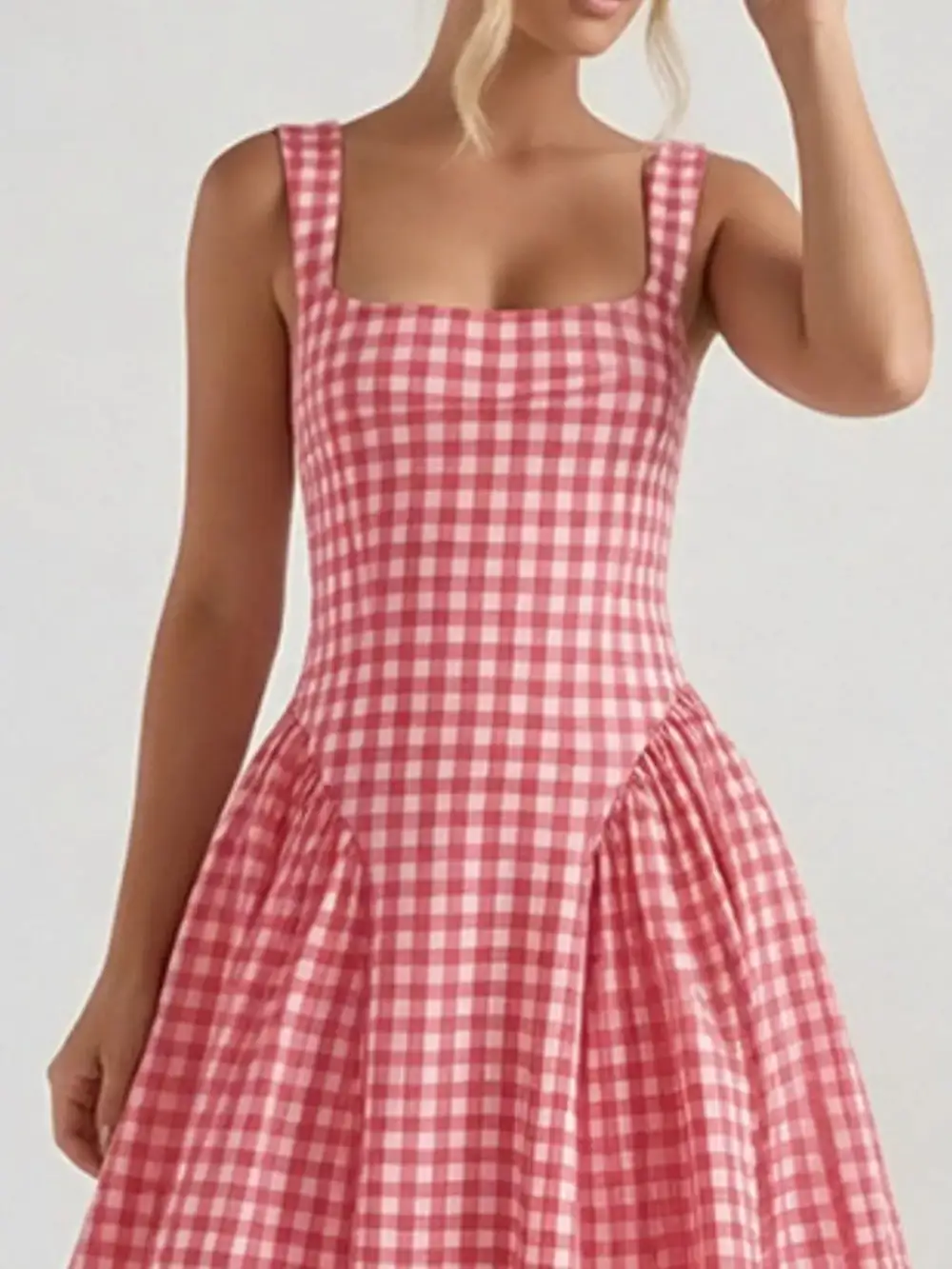 Full Size Square Neckline Midi Dress Plus Size
