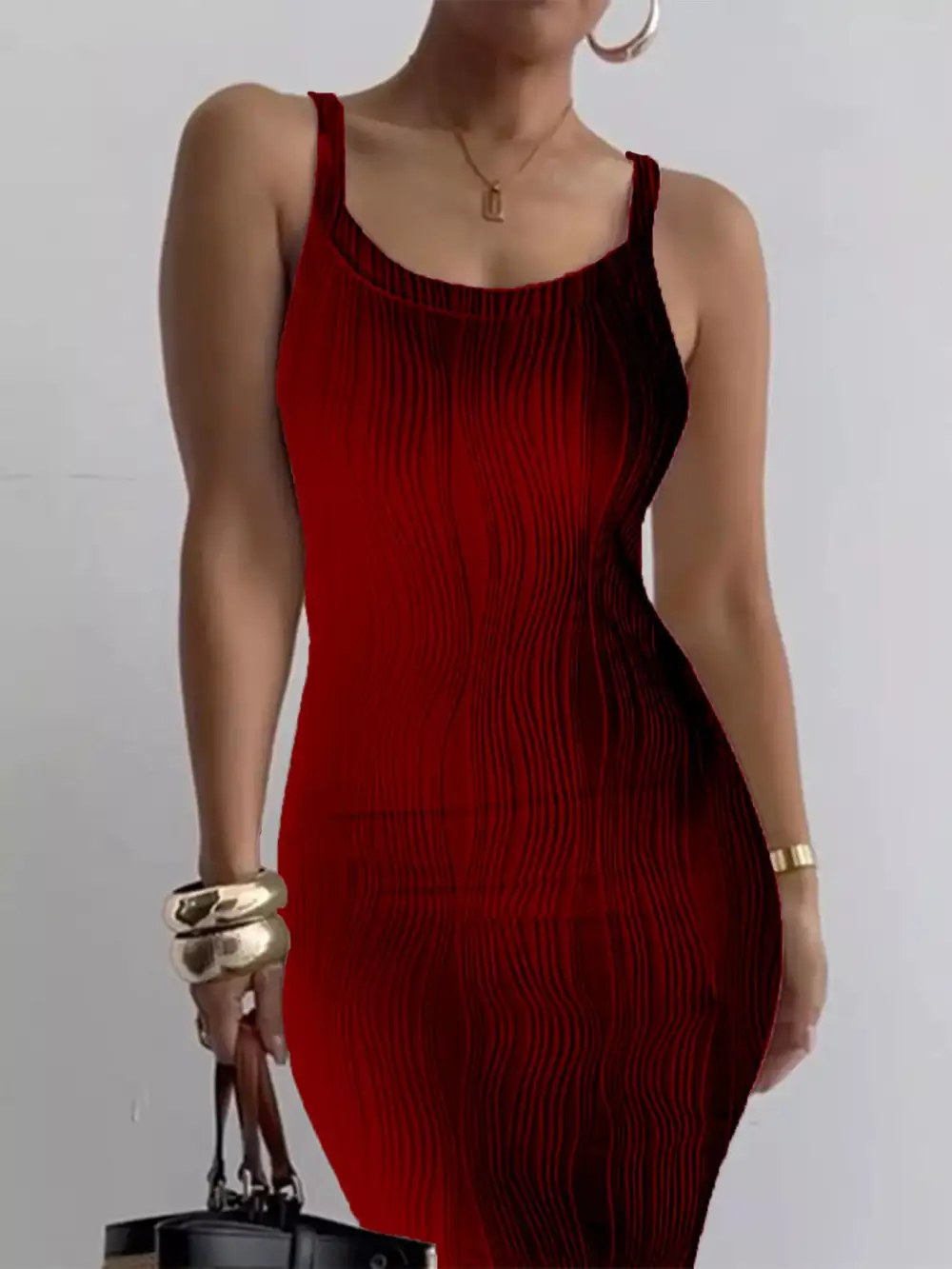 Textured Knit Bodycon Maxi Dress