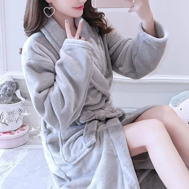 Extra Plush Tie Front Bath Robe