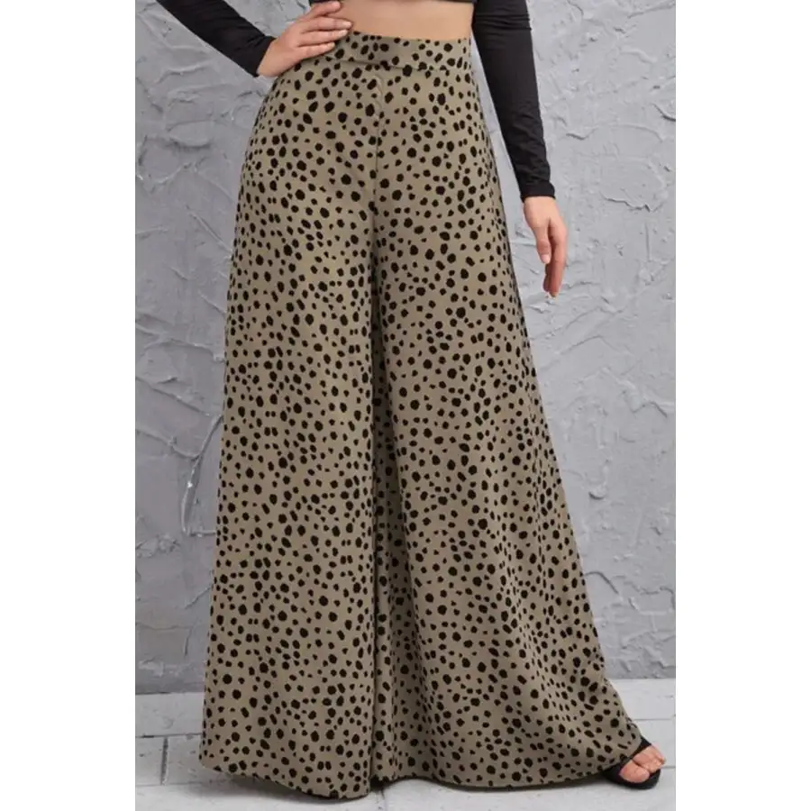 Animal Print High Rise Culottes Pants