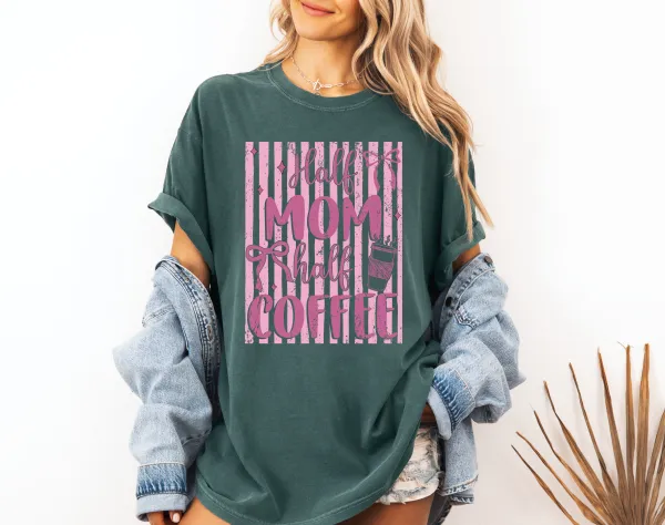 Mom Coffee Graphic Garment Dyed Tee