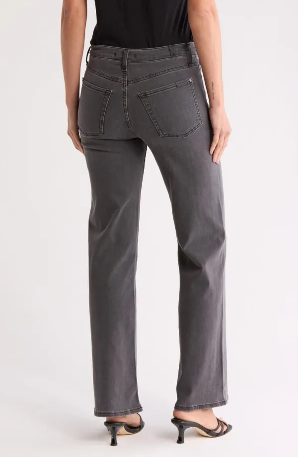 Casual Style High Waist Straight Leg Jeans