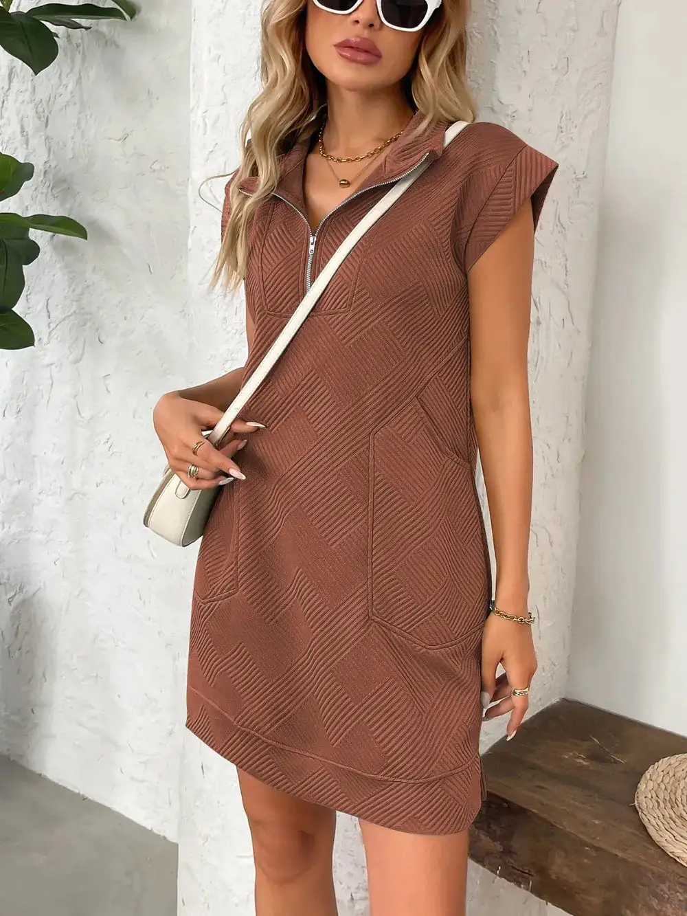 Easy Fit Textured Mini Dress