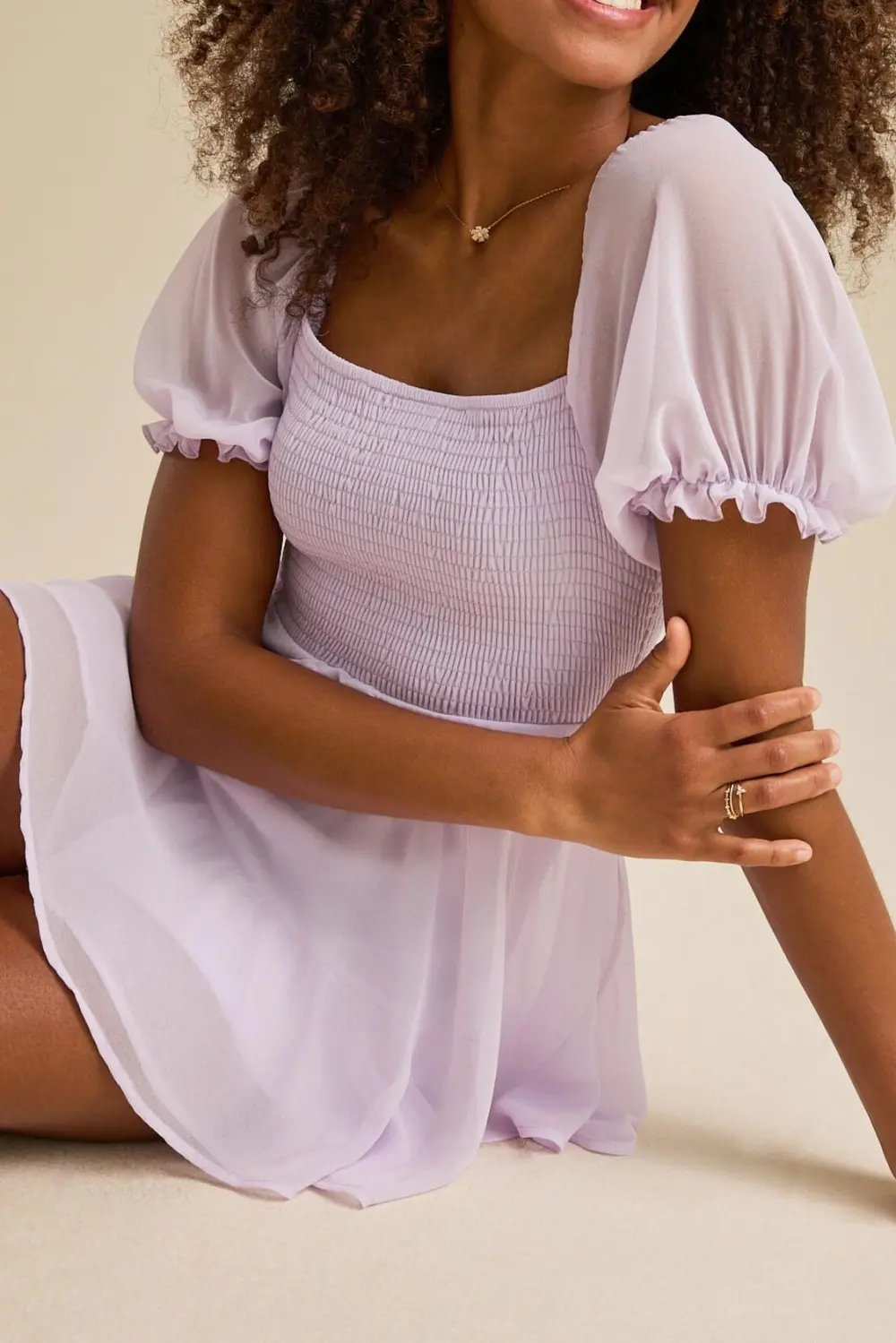 Lilac Smocked Romper