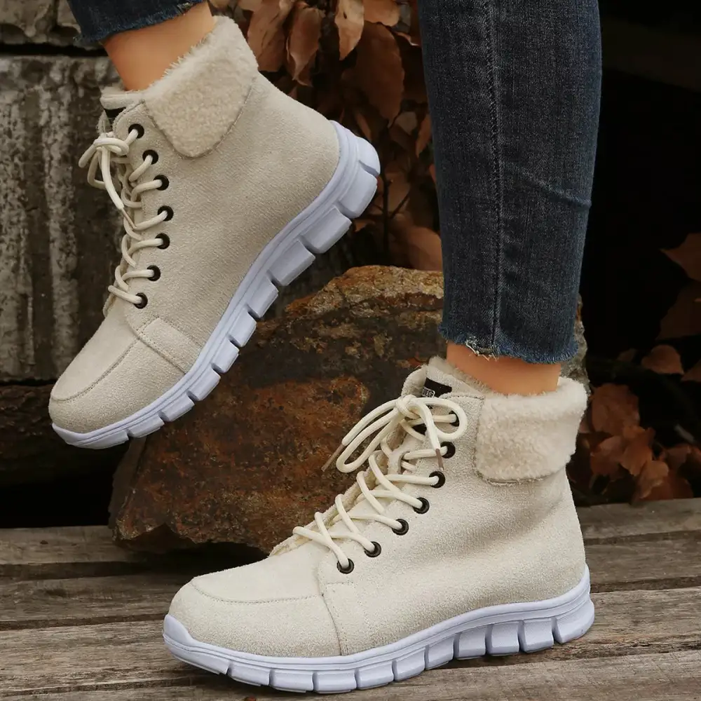 Lace Up Round Toe Boots