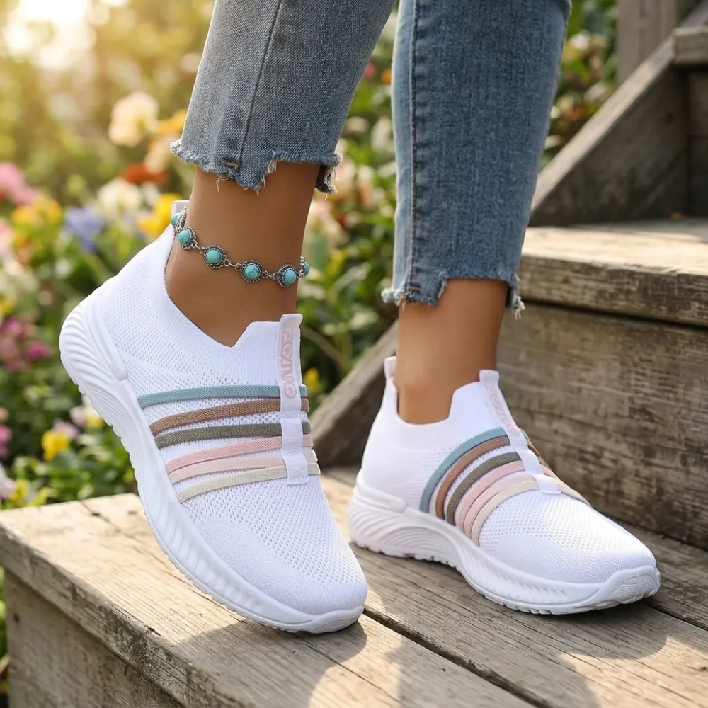 Breathable Mesh Slip On Sneakers