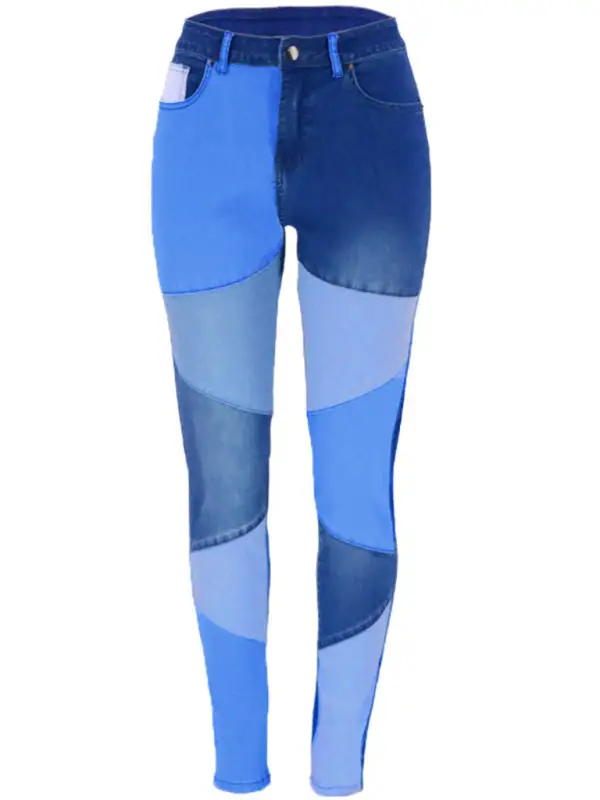 Structured High Waist Skinny Denim Jeans