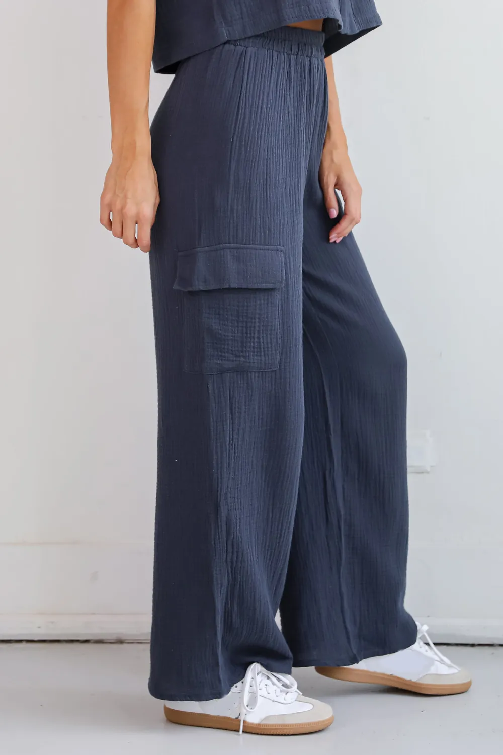Perfect Charcoal Linen Cargo Pants