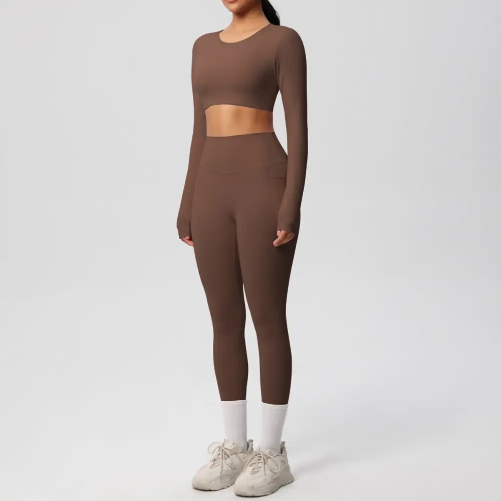 Brushed High-Waist Two-Piece Activewear Active Set