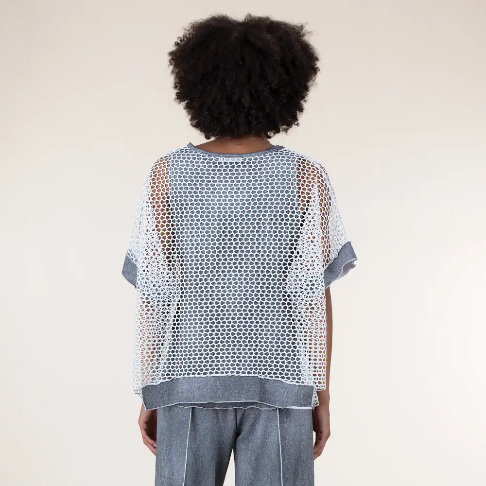 Star Pattern Mesh Top