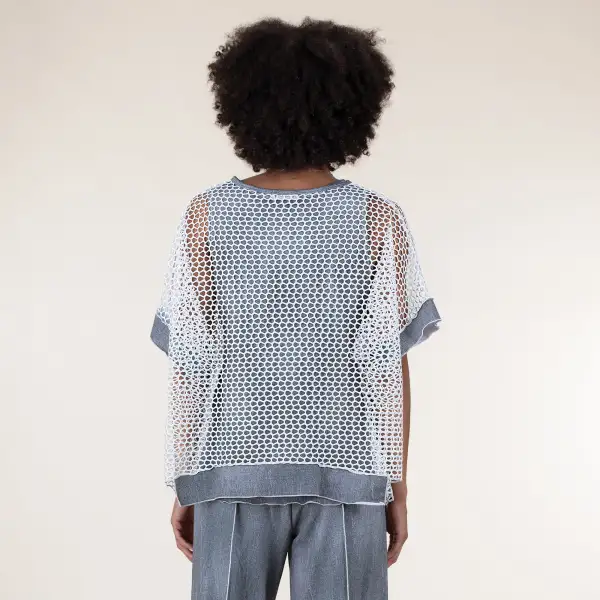 Star Pattern Mesh Top
