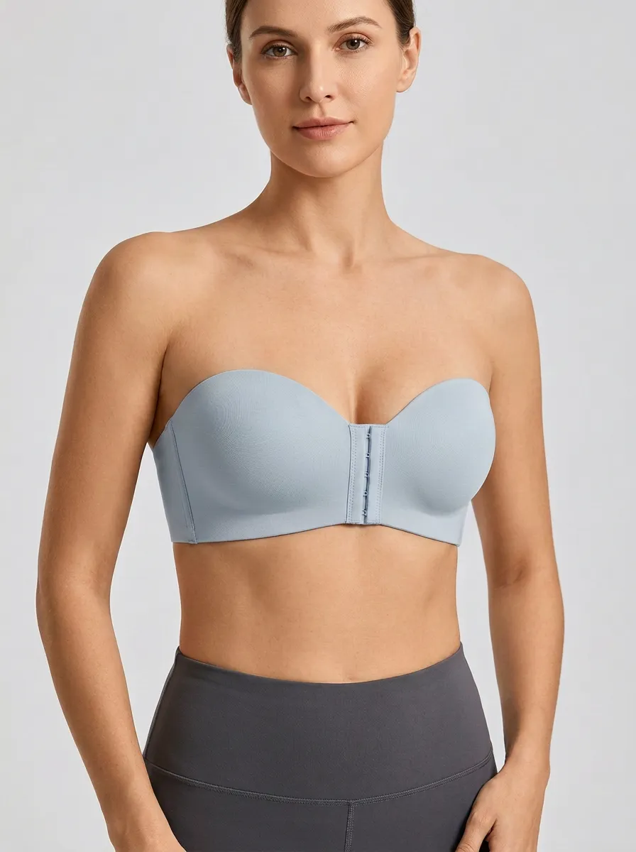 Women's Seamless Secure-Fit Front-Closure Strapless Bra