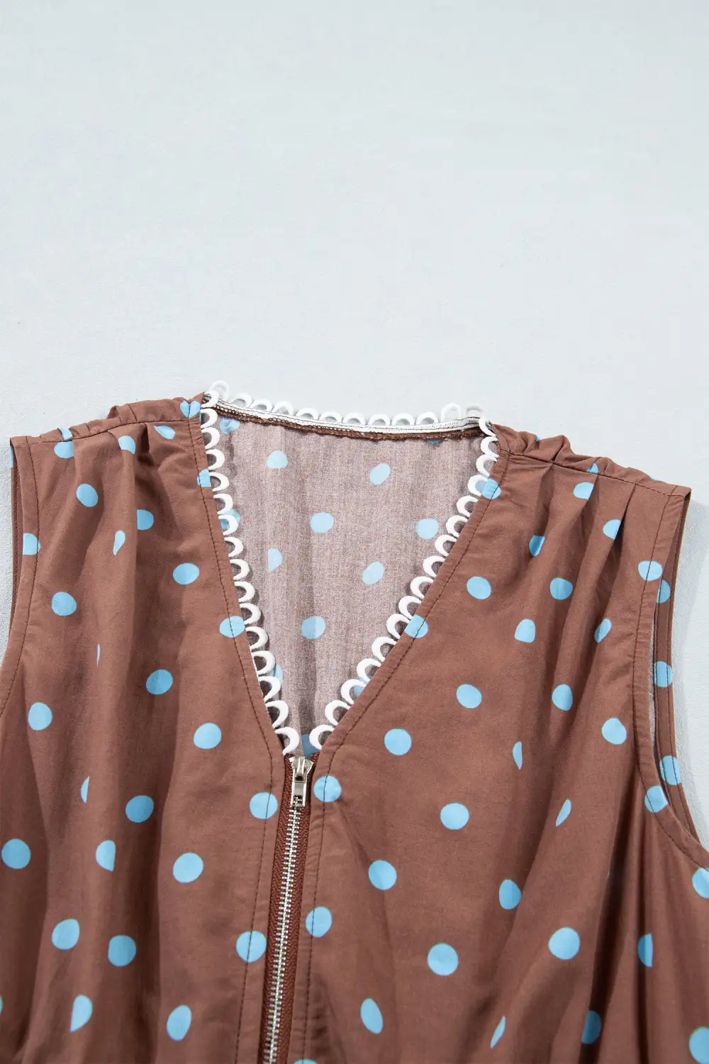 Polka Dot Printed V Neck Dress Casual
