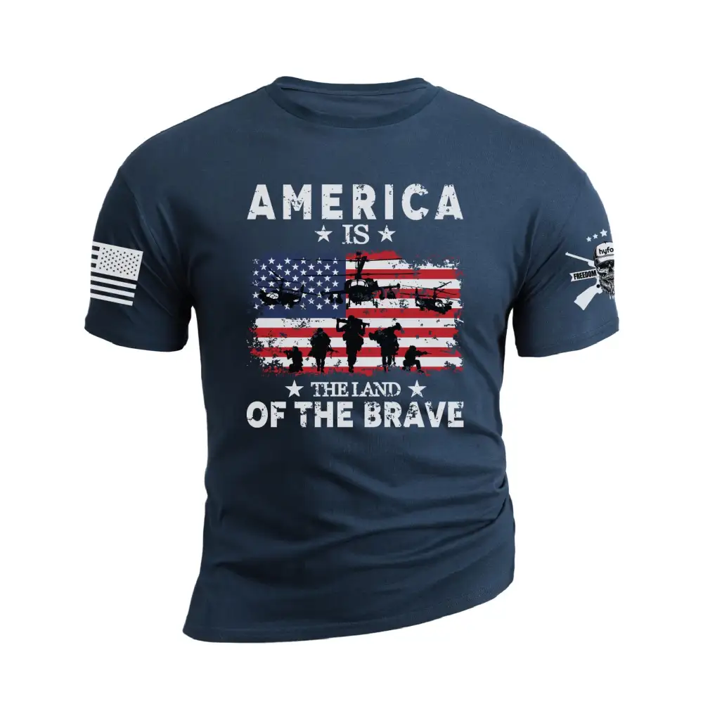 AMERICA IS THE LAND OF THE BRAVE GRAPHIC TEE