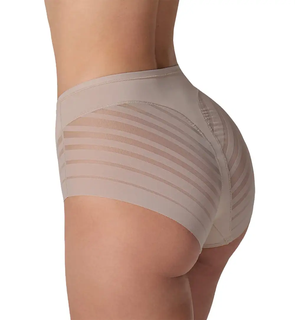 Mid-Rise Lace Cotton Padded Shaping Brief