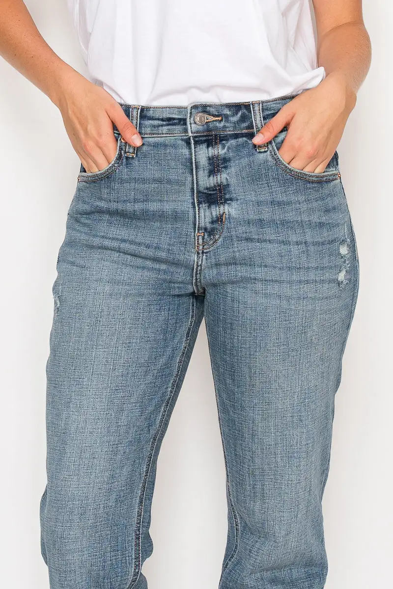 Weekend Mid Rise Tapered Relaxed Denim Jeans