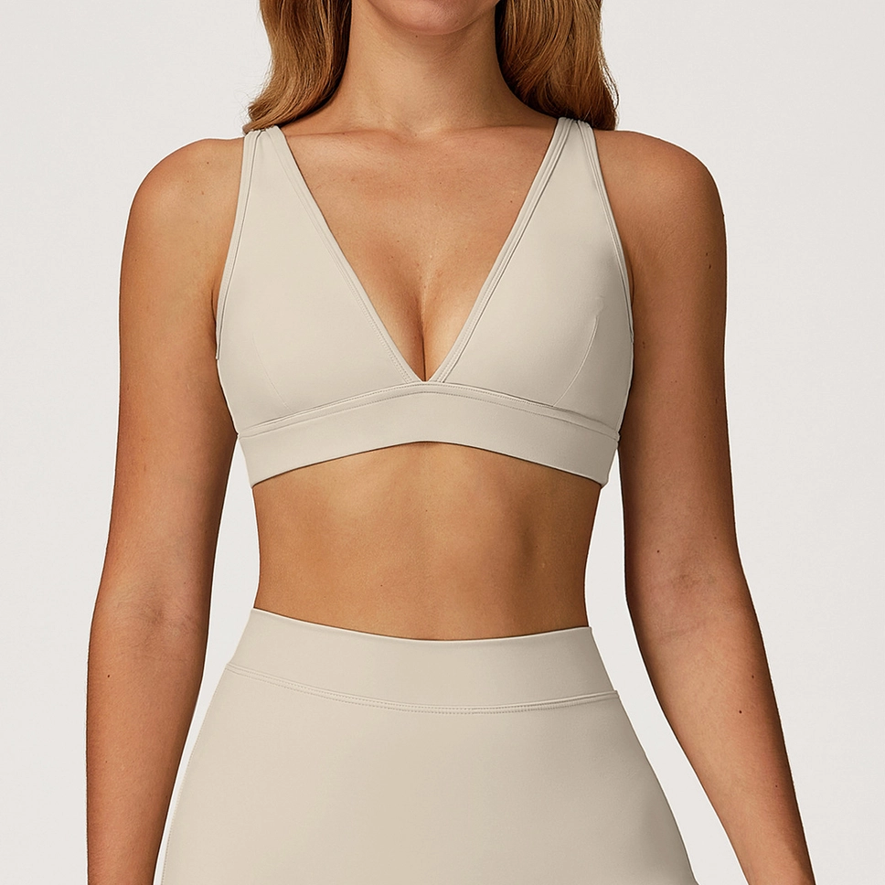Deep V-Neck Sports Bra