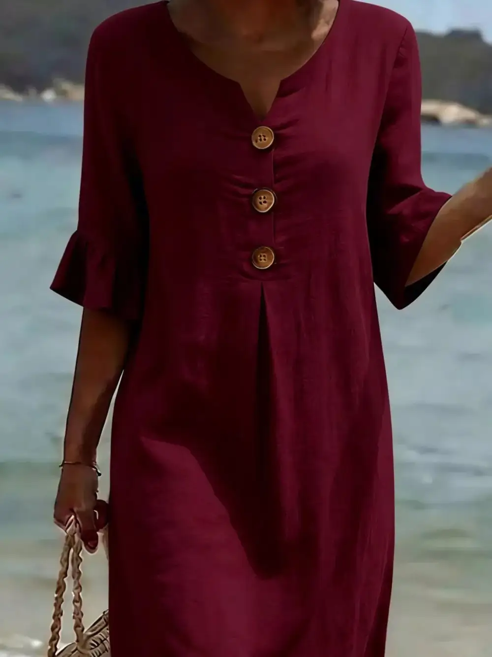 Button Dress Casual