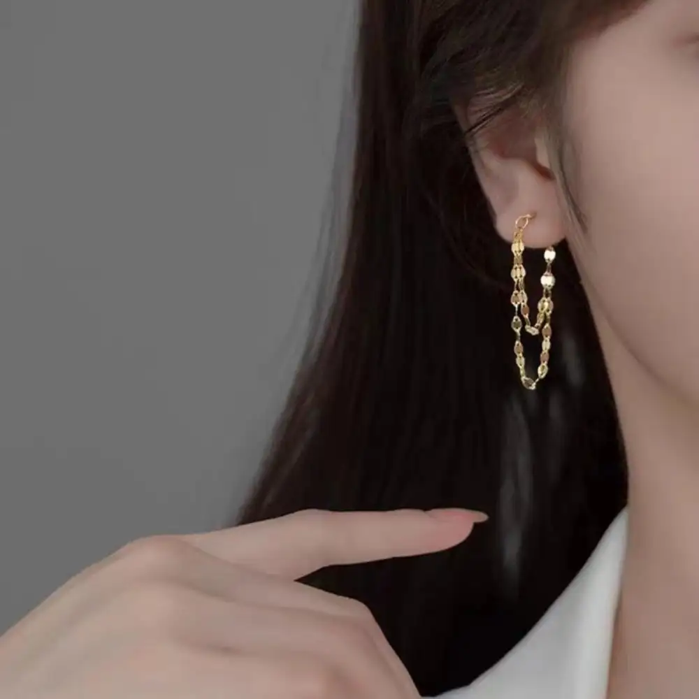 K Gold Plated Chain Earrings