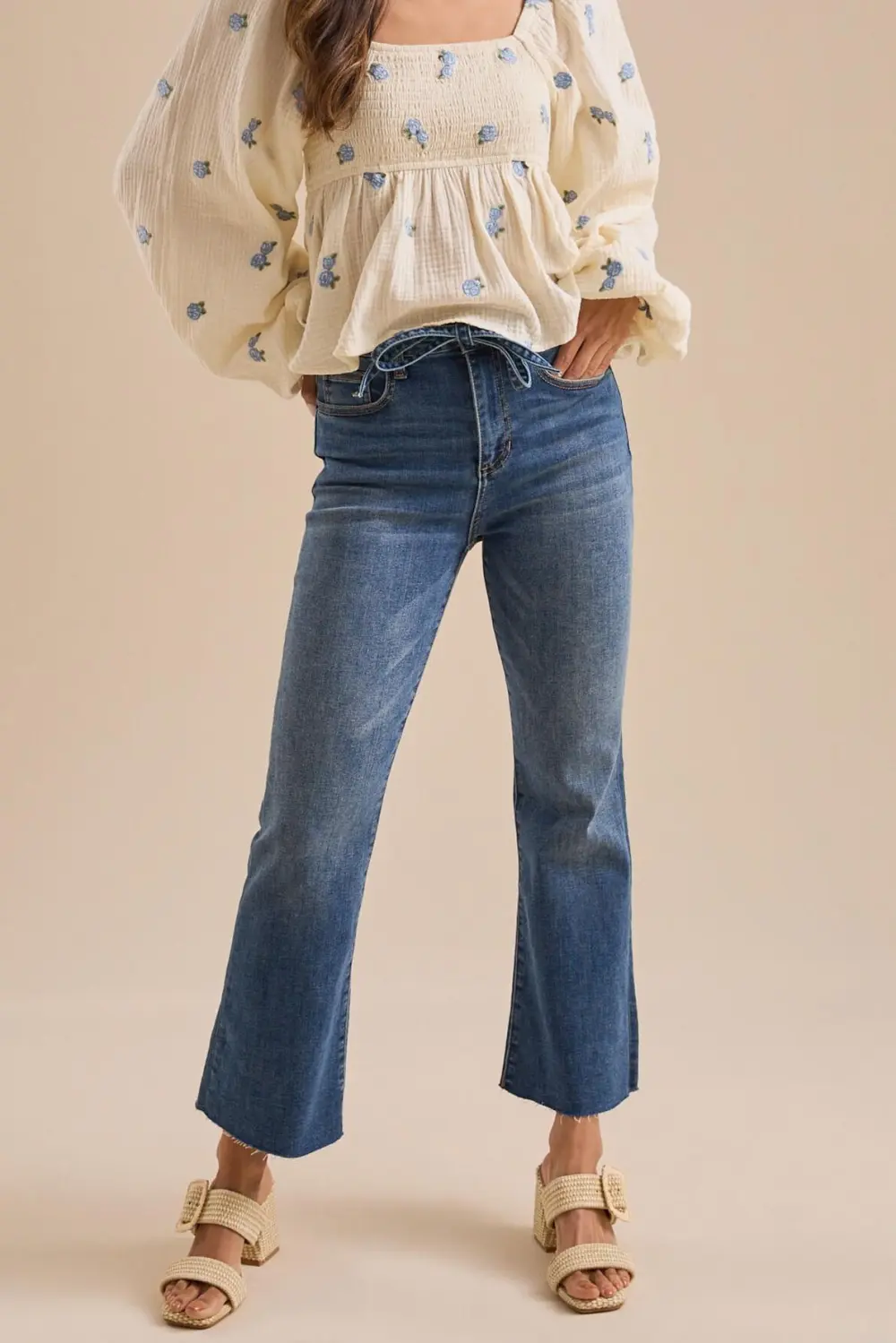 Tie Waist Crop Jeans