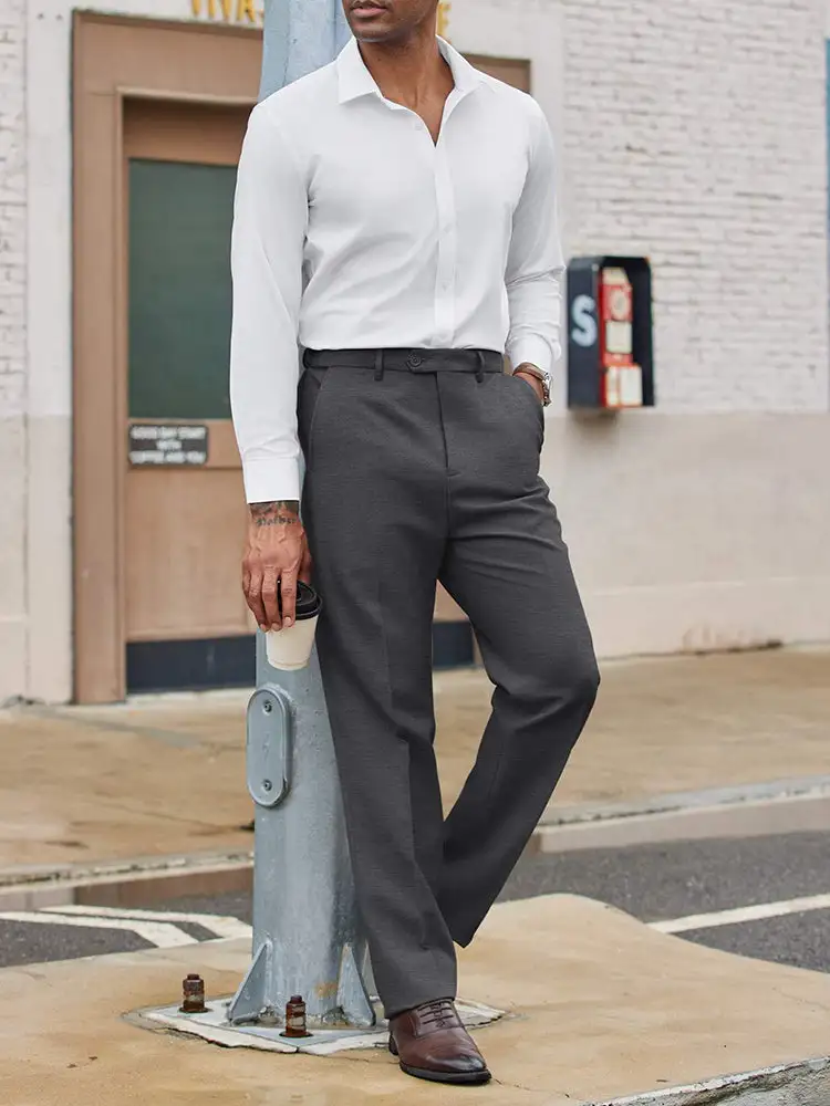 Comfort Flat Front Dress Pants