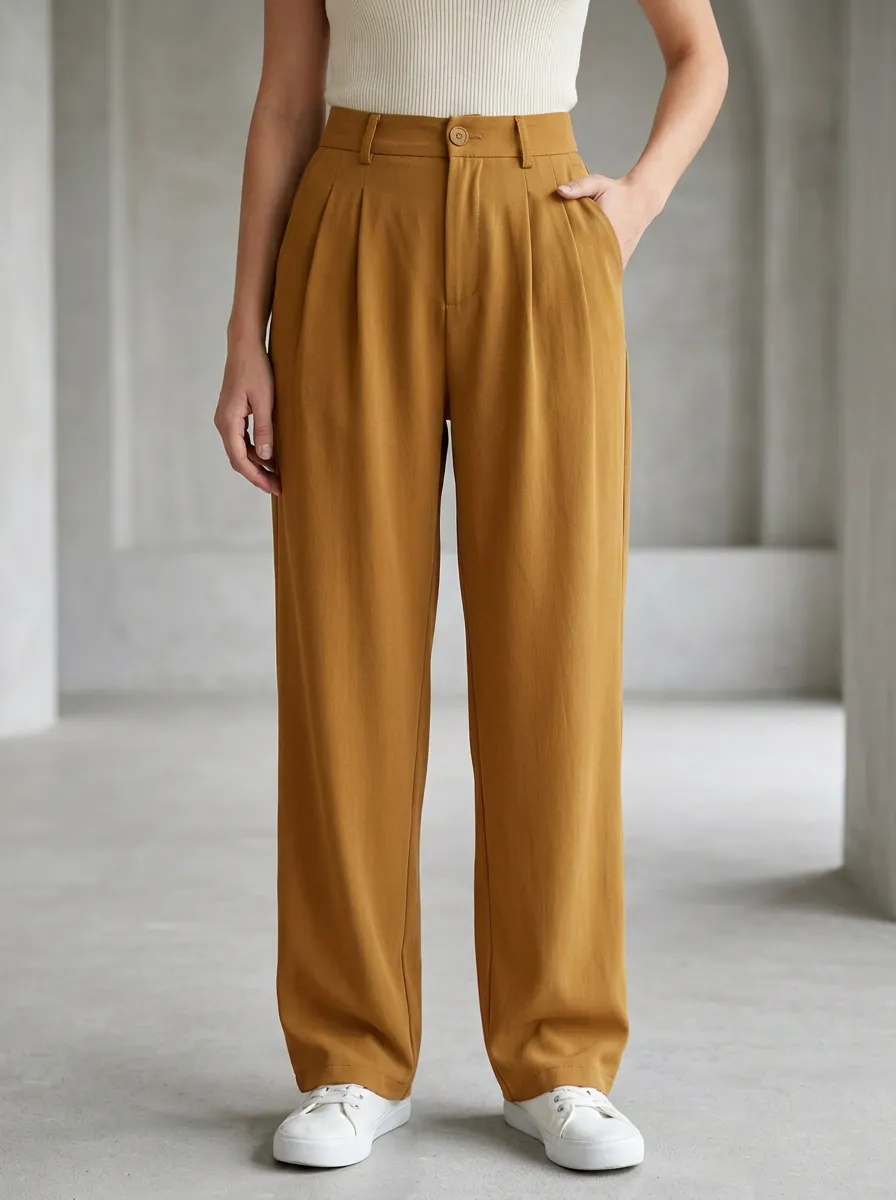 Women's Pleated Wide-Leg Trousers