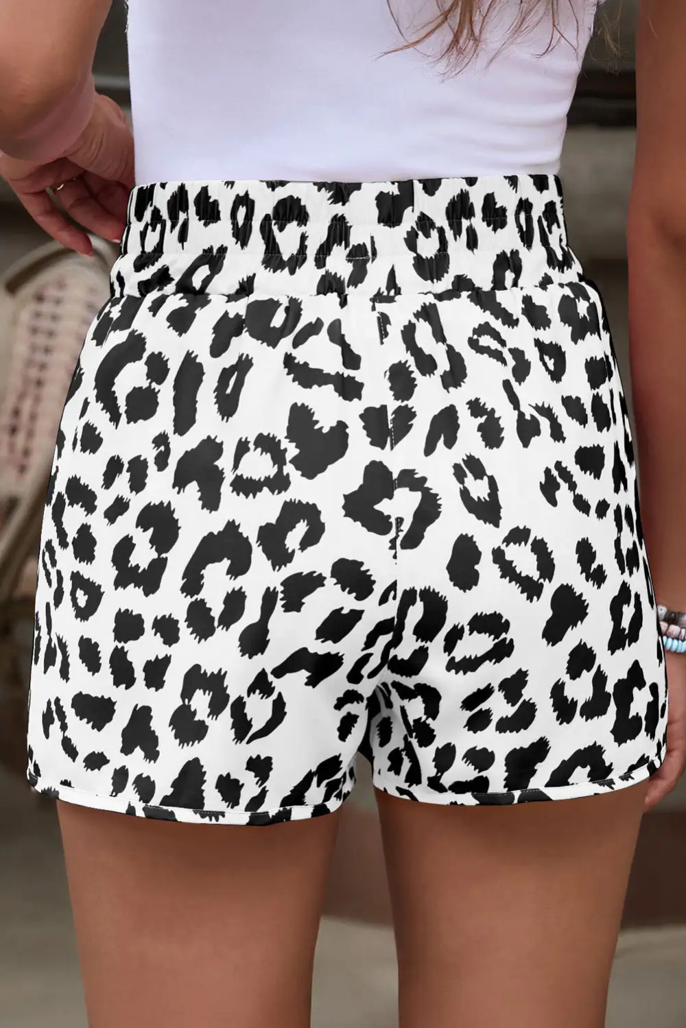 Leopard Print Western Active Shorts
