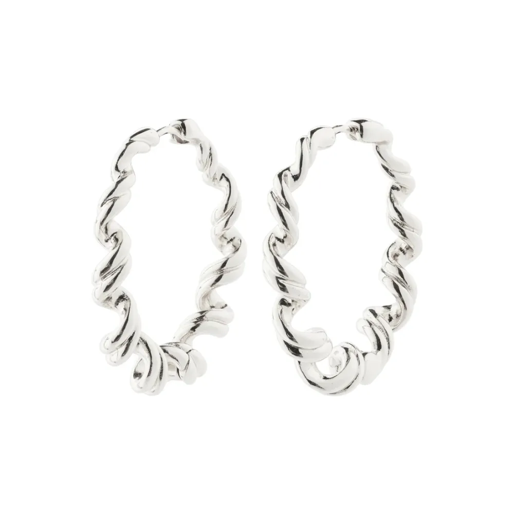 Knitted Chunky Twisted Hoop Earrings