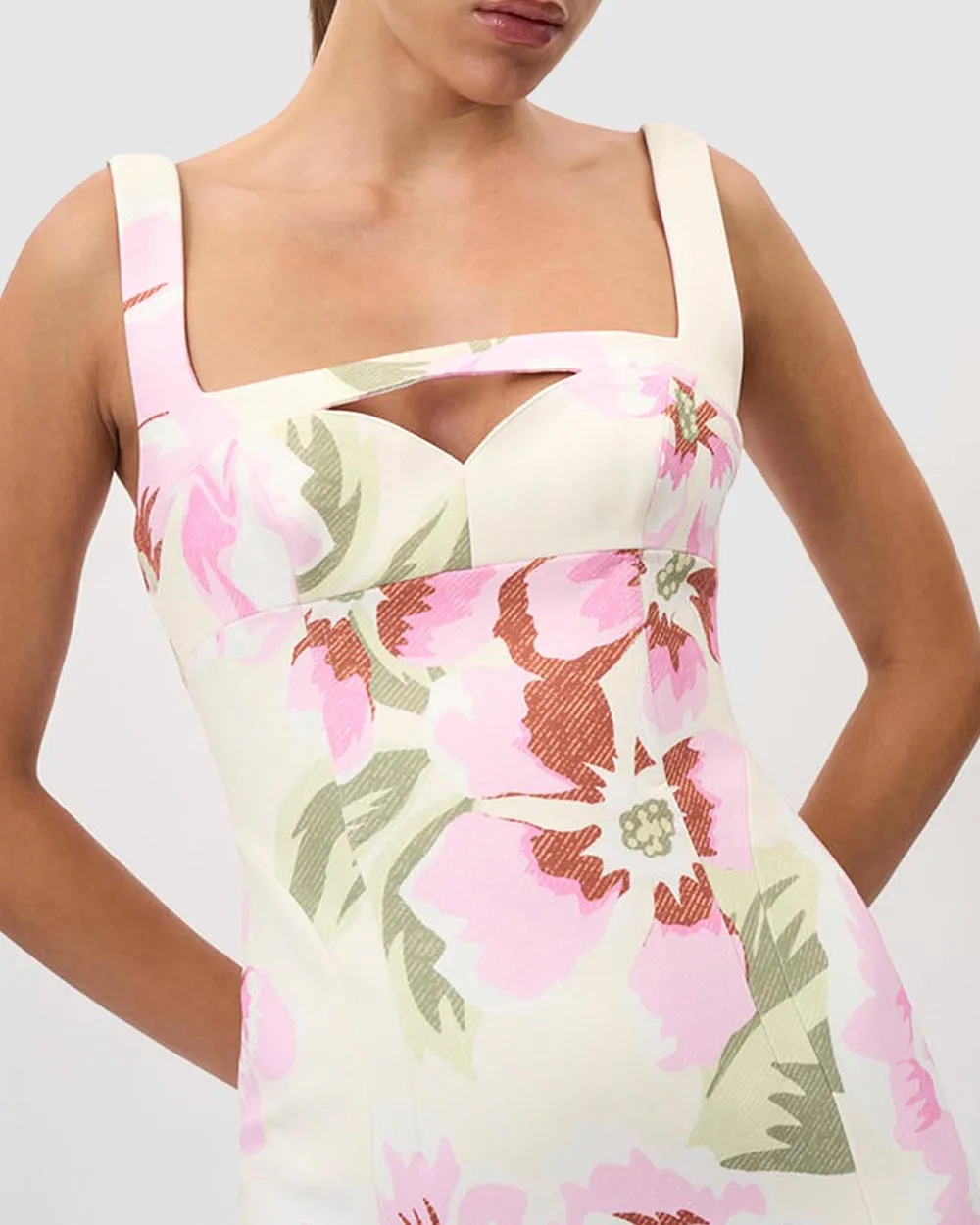 Floral Square Midi Dress