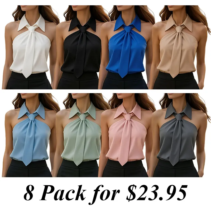 Fashion Satin Shirt Sleeveless Top