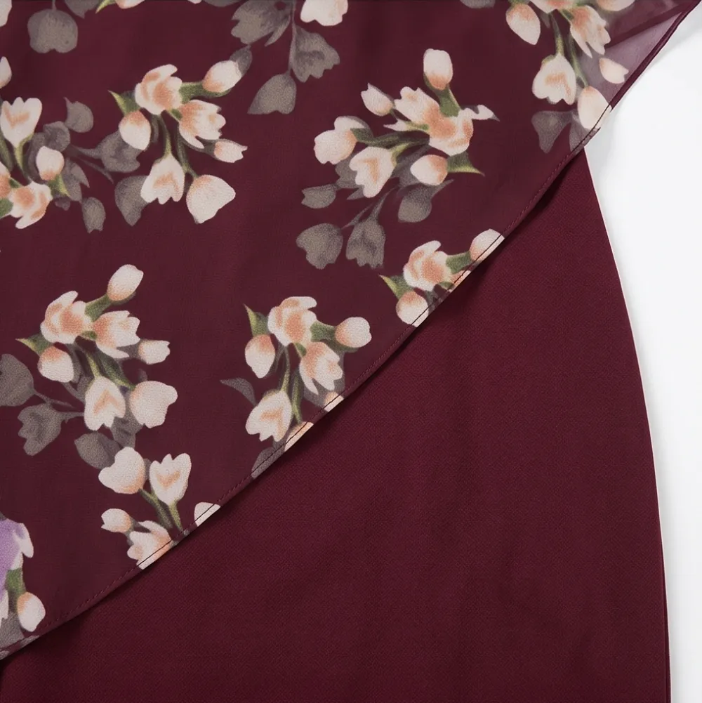 Floral Polished Overlay Midi Dress
