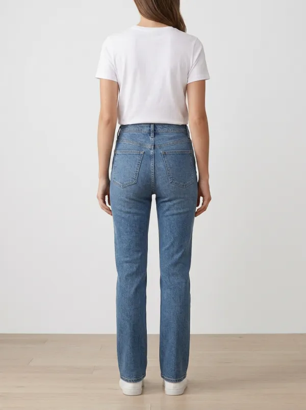 Modern-Ready High-Rise Straight-Leg Denim Jeans