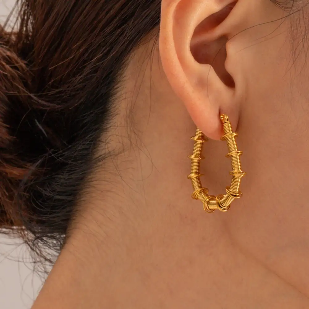Plated Stainless Steel Hoop Earrings