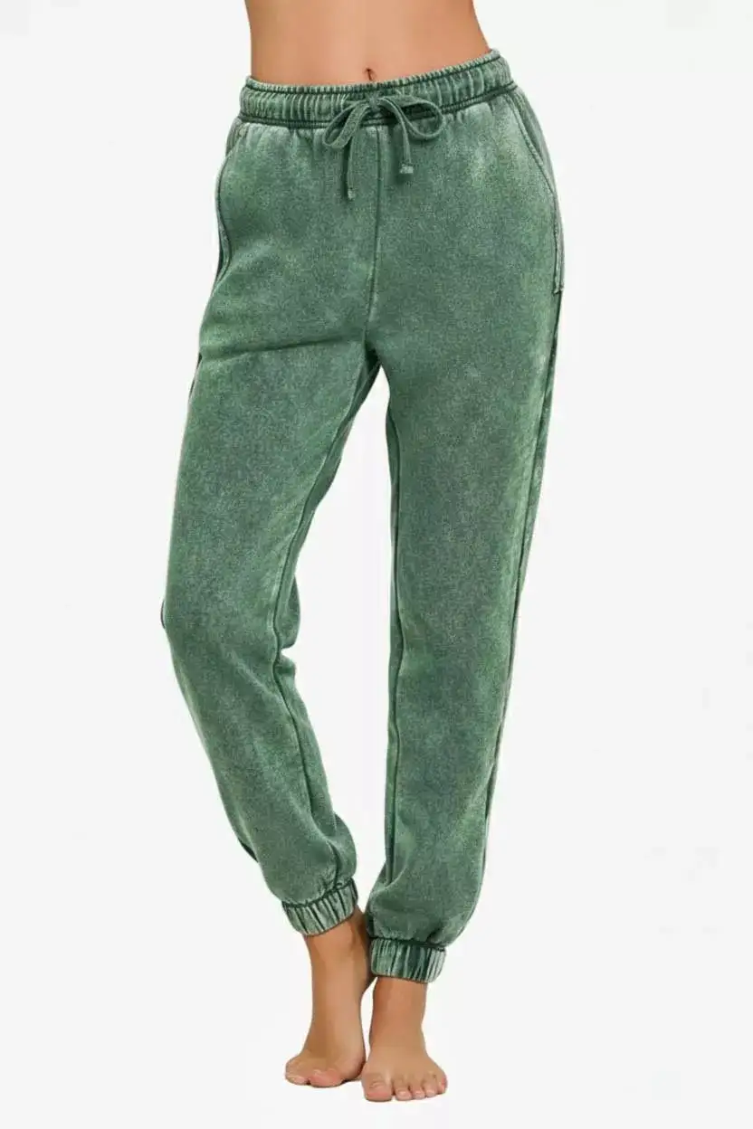 Drawstring Elastic-Waist Pocketed Fleece Sweatpants
