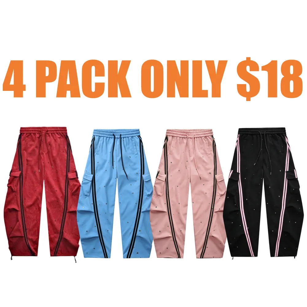 Women  Wide Leg Drawstring Joggers with Side Pockets