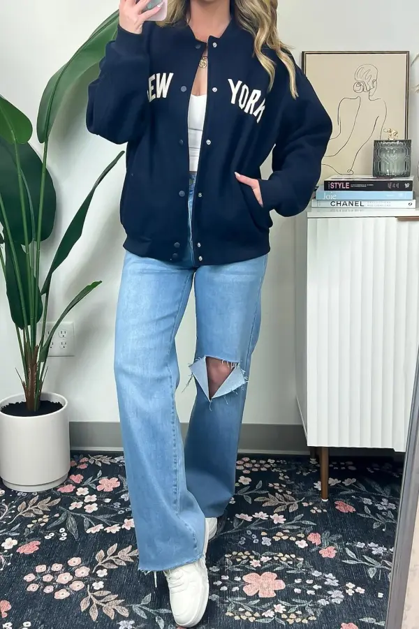 Button Up Varsity Jacket