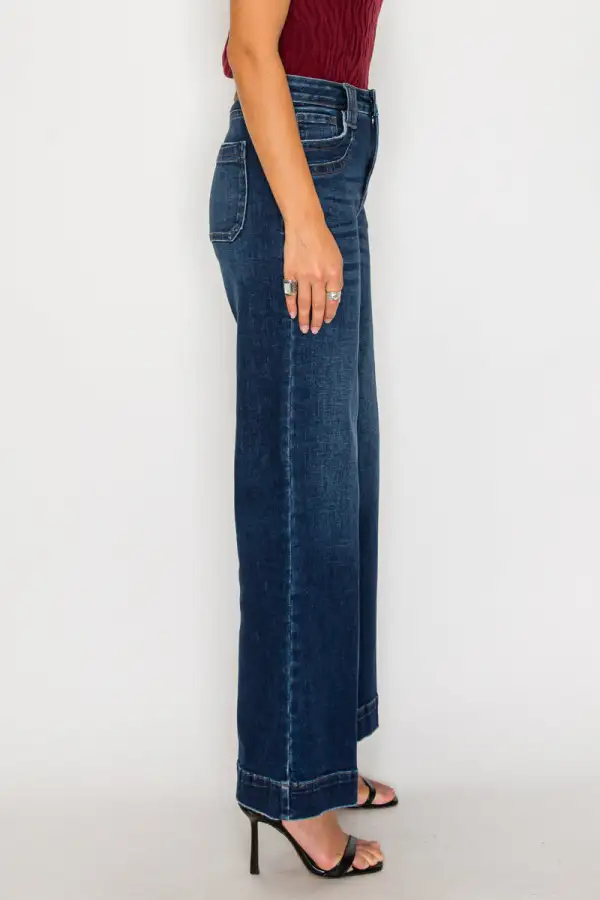 Active High Rise Wide Leg Relaxed Denim Jeans