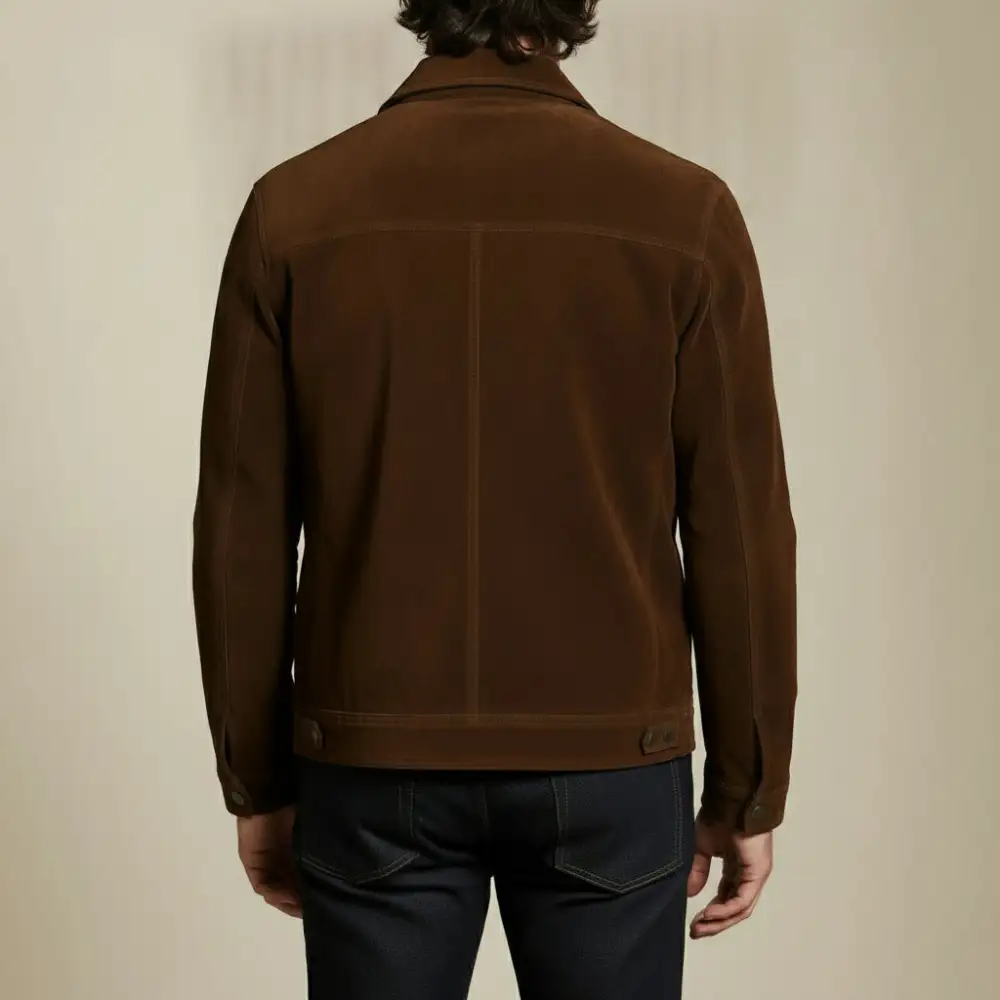 Rugged Suede Trucker Western Multi Pocket Jacket