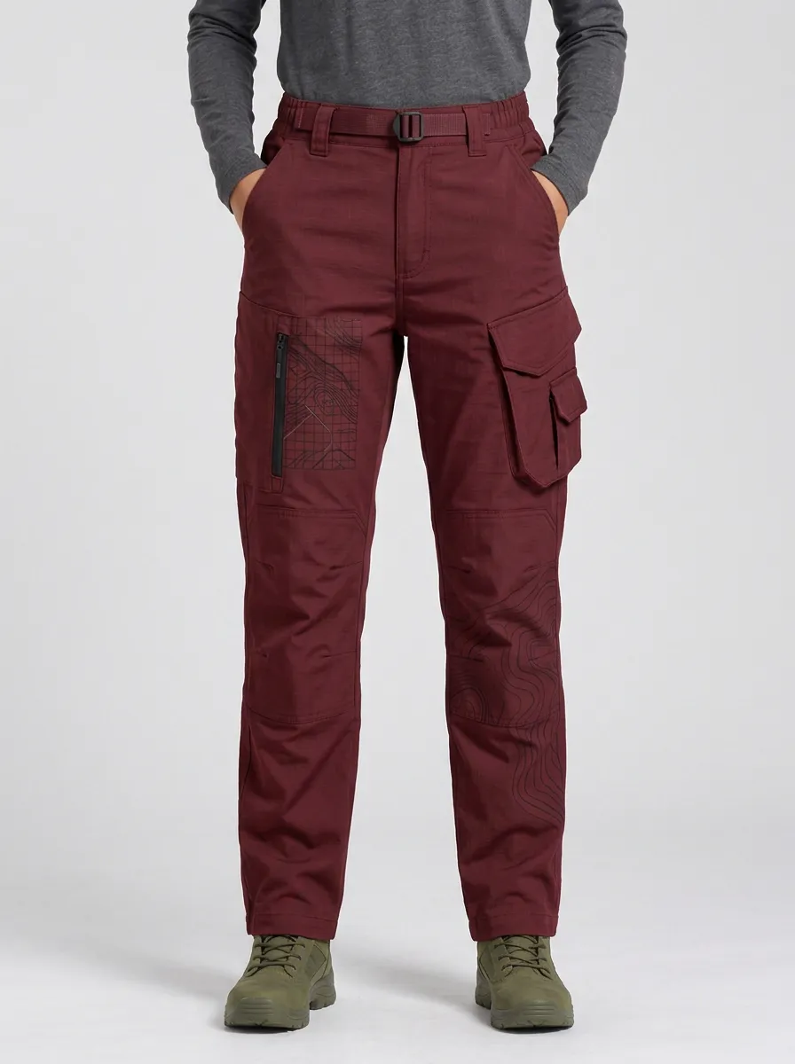 Outdoor Topographic Map Tactical Cargo Pants