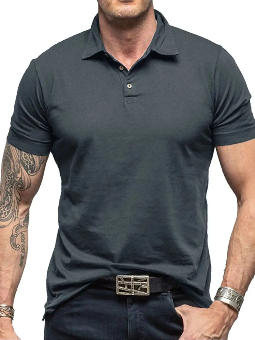 Collared Short-Sleeve Polo Shirt