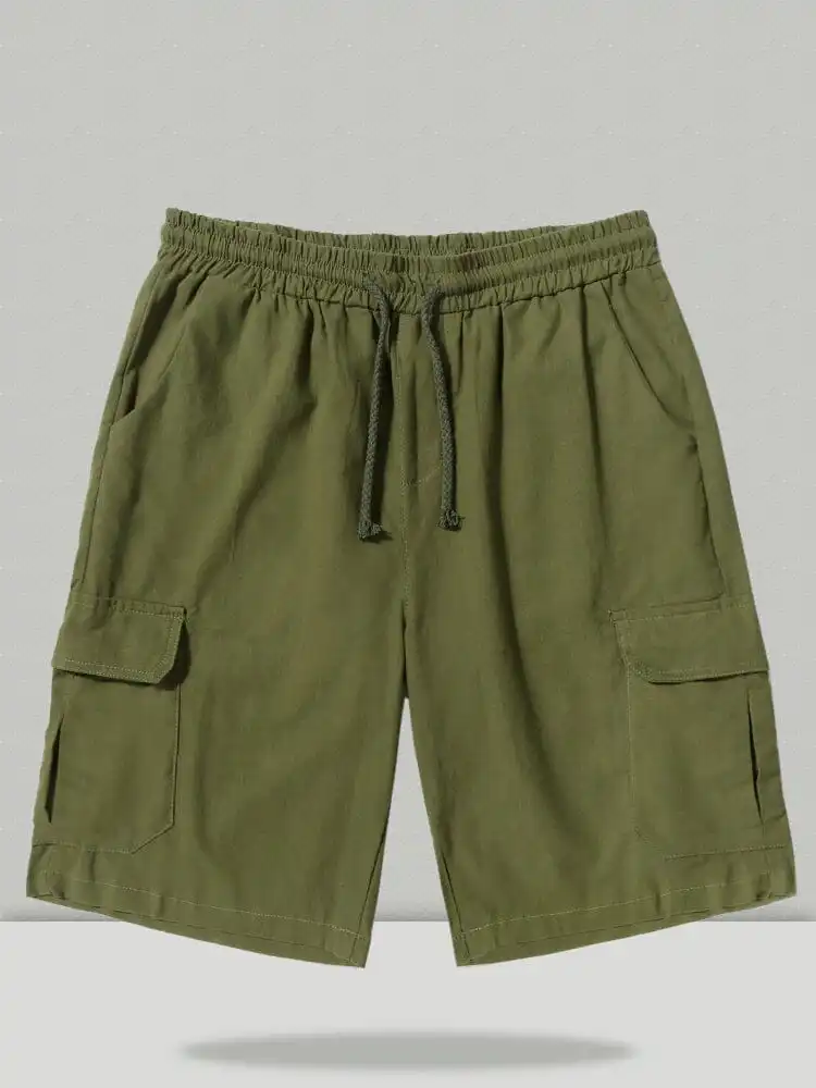 Men's Linen Style Pants Pockets Shorts