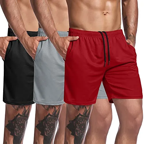 Triple Pack Workout Shorts With Pocket